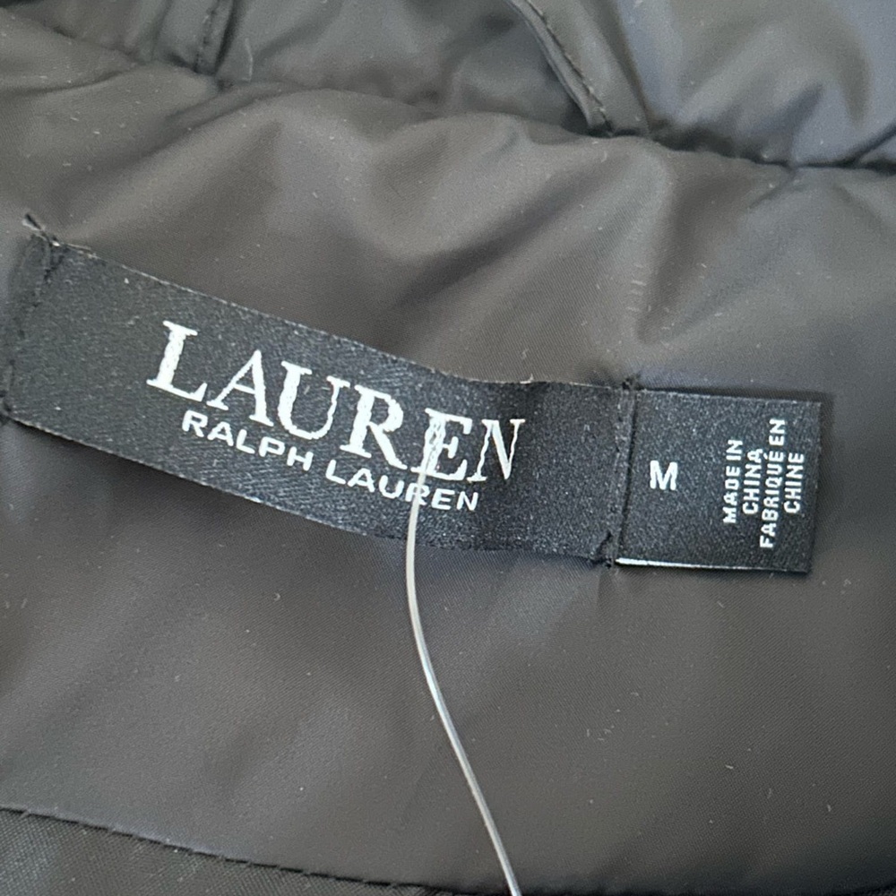 RALPH LAUREN QUILTED STANDUP COLLAR Black  SIZE Medium - Picture 3 of 6